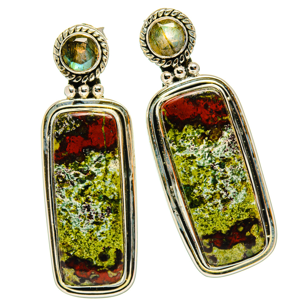 Dragon's Blood Stone Earrings handcrafted by Ana Silver Co - EARR428788 - Photo 2