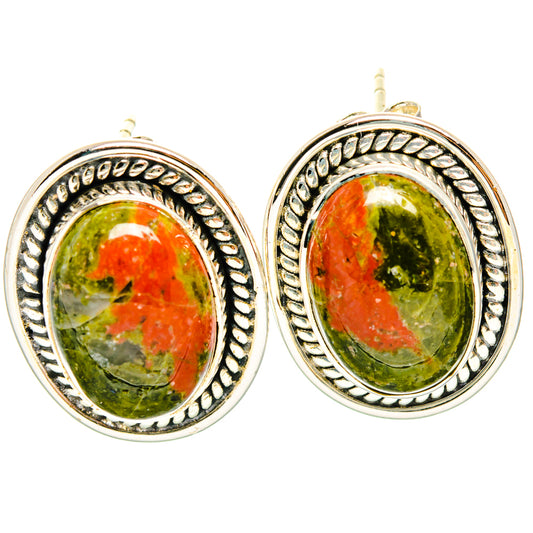 Unakite Earrings handcrafted by Ana Silver Co - EARR428807 - Photo 2