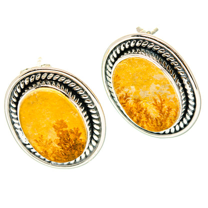 Germany Psilomelane Dendrite Earrings handcrafted by Ana Silver Co - EARR428813 - Photo 2