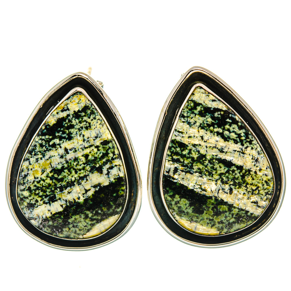Green Swiss Opal Earrings handcrafted by Ana Silver Co - EARR428816 - Photo 2