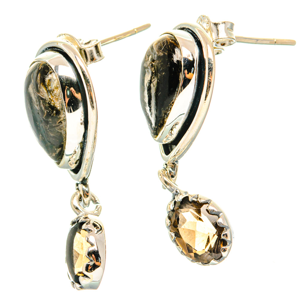 Black Copper Onyx Earrings handcrafted by Ana Silver Co - EARR428820 - Photo 2