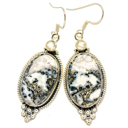 Dendritic Opal Earrings handcrafted by Ana Silver Co - EARR428824 - Photo 2