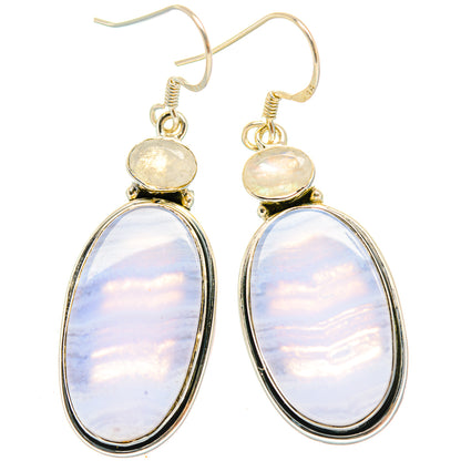 Blue Lace Agate Earrings handcrafted by Ana Silver Co - EARR428829 - Photo 2