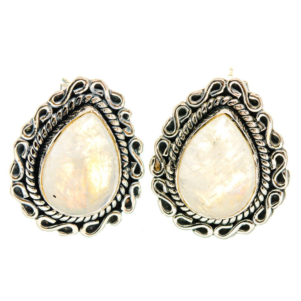 Rainbow Moonstone Earrings handcrafted by Ana Silver Co - EARR428850 - Photo 2