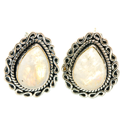 Rainbow Moonstone Earrings handcrafted by Ana Silver Co - EARR428850 - Photo 2
