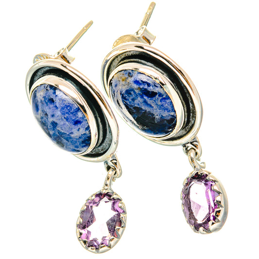 Sodalite Earrings handcrafted by Ana Silver Co - EARR428851 - Photo 2