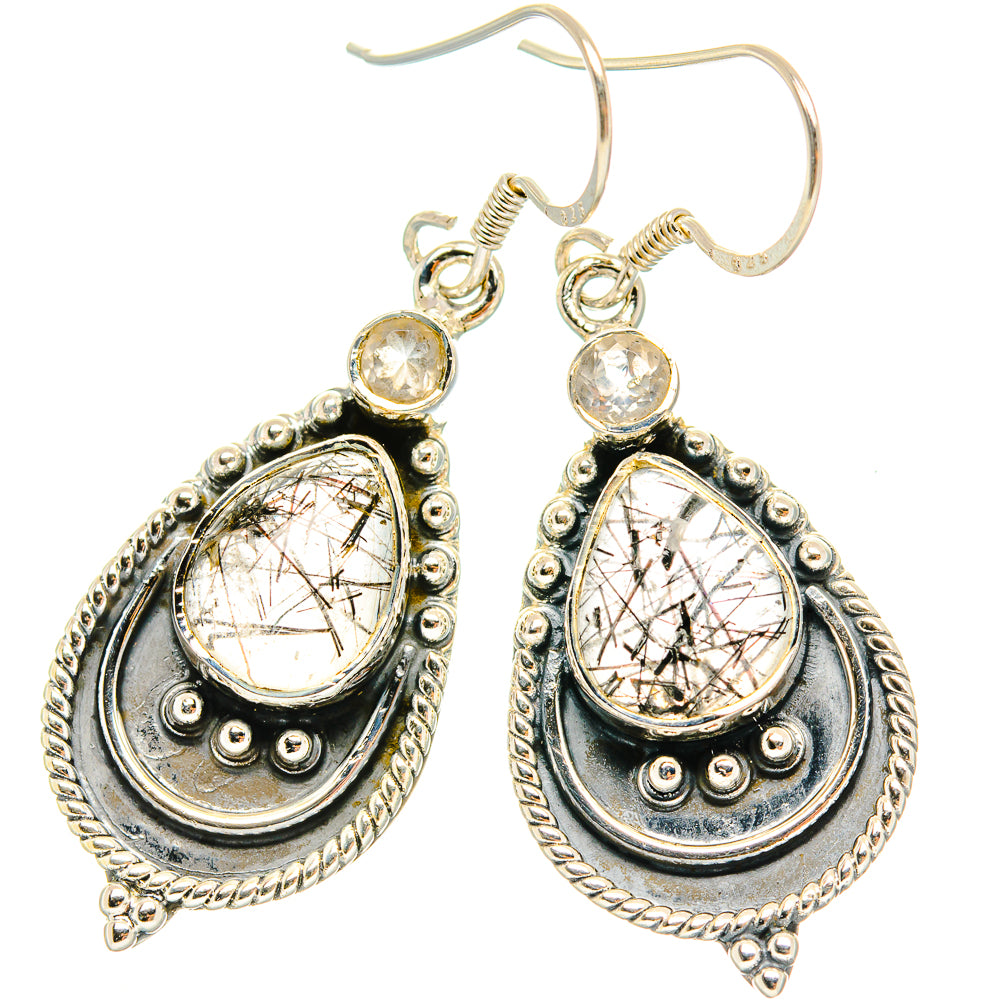 Tourmalinated Quartz Earrings handcrafted by Ana Silver Co - EARR428855 - Photo 2