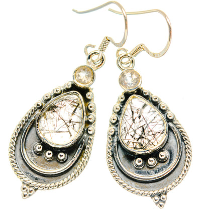 Tourmalinated Quartz Earrings handcrafted by Ana Silver Co - EARR428855 - Photo 2