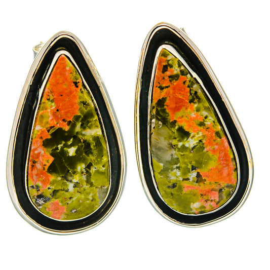 Unakite Earrings handcrafted by Ana Silver Co - EARR428857 - Photo 2