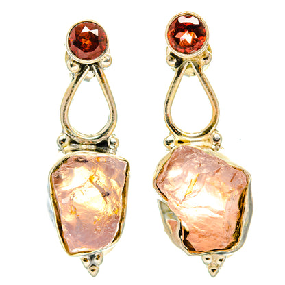 Rose Quartz Earrings handcrafted by Ana Silver Co - EARR428858 - Photo 2