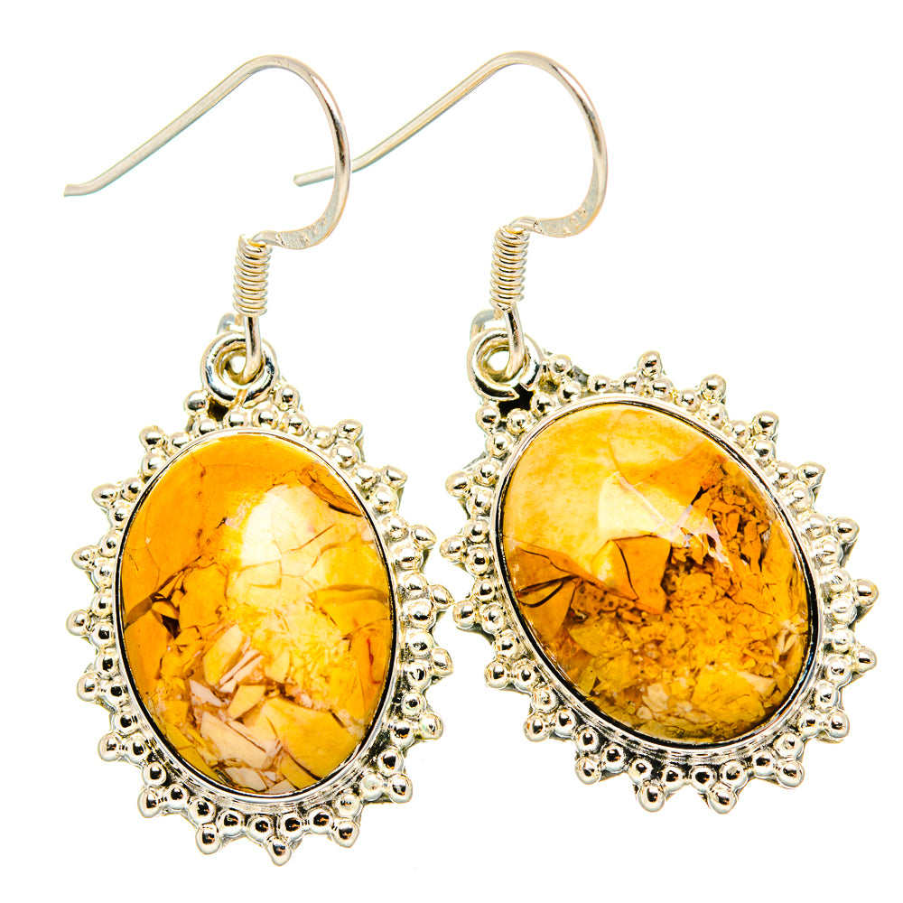 Brecciated Mookaite Earrings handcrafted by Ana Silver Co - EARR428859 - Photo 2