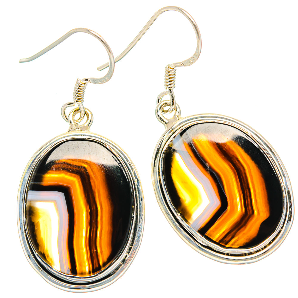 Botswana Agate Earrings handcrafted by Ana Silver Co - EARR428861 - Photo 2