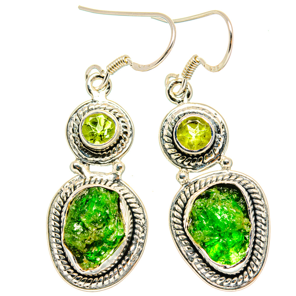 Chrome Diopside Earrings handcrafted by Ana Silver Co - EARR428878 - Photo 2