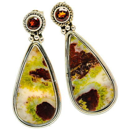 Dragon's Blood Stone Earrings handcrafted by Ana Silver Co - EARR428890 - Photo 2