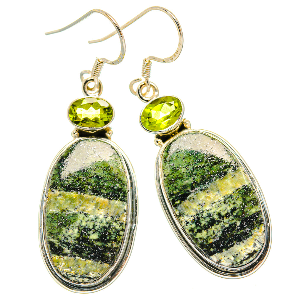 Green Swiss Opal Earrings handcrafted by Ana Silver Co - EARR428891 - Photo 2