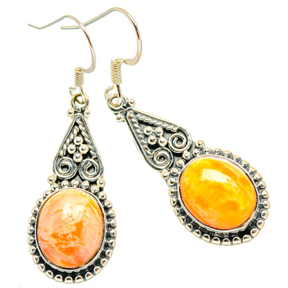 Mexican Fire Opal Earrings handcrafted by Ana Silver Co - EARR428892 - Photo 2