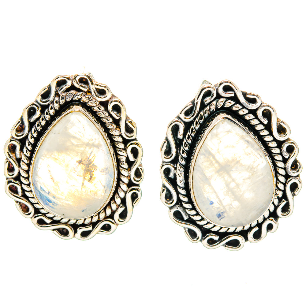 Rainbow Moonstone Earrings handcrafted by Ana Silver Co - EARR428898 - Photo 2