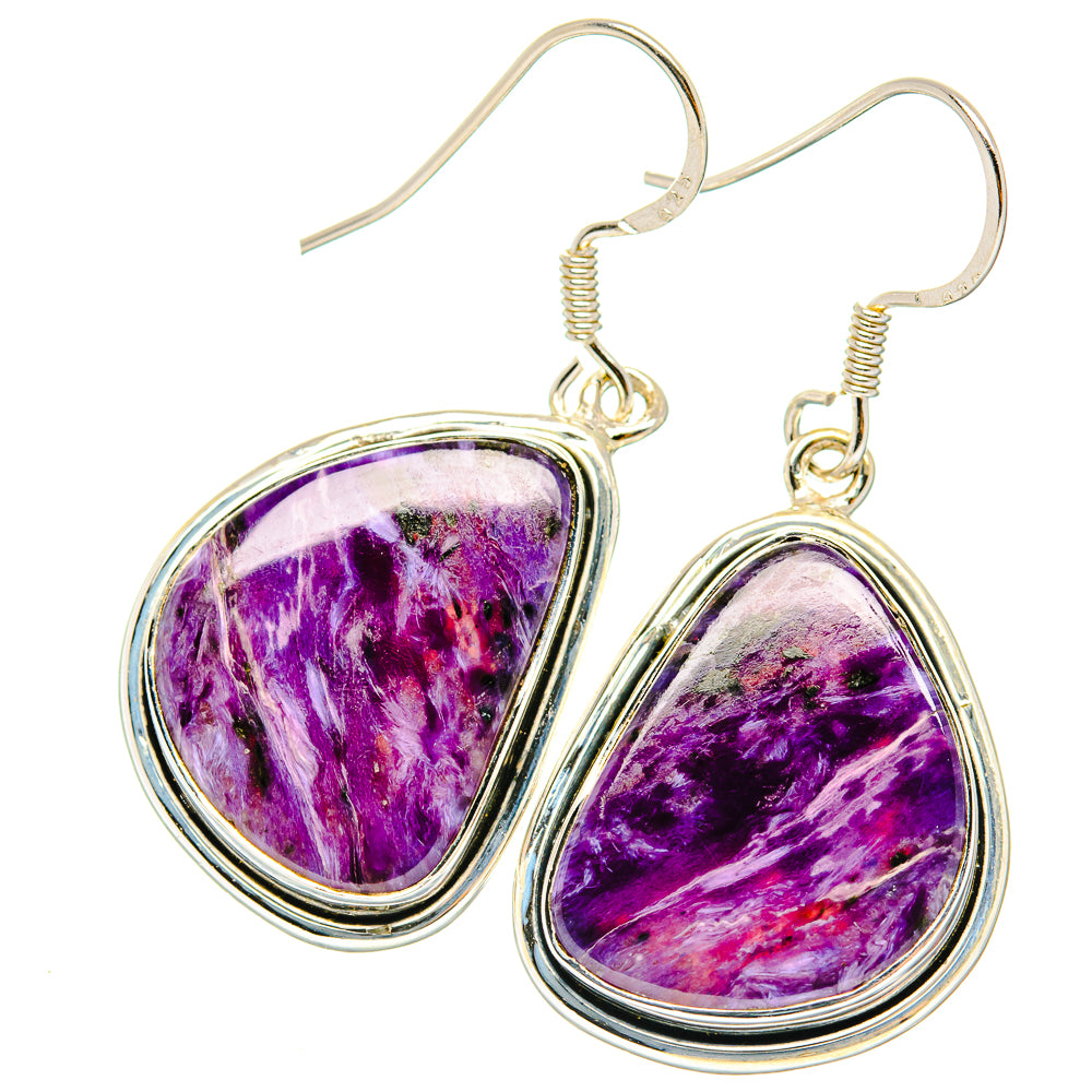 Charoite Earrings handcrafted by Ana Silver Co - EARR428899 - Photo 2