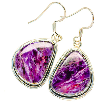 Charoite Earrings handcrafted by Ana Silver Co - EARR428899 - Photo 2