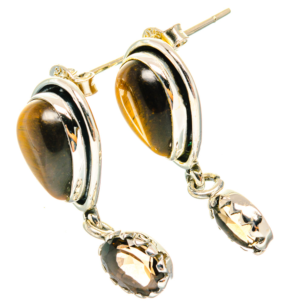 Tiger Eye Earrings handcrafted by Ana Silver Co - EARR428910 - Photo 2