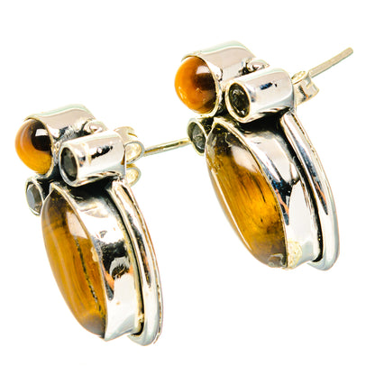 Tiger Eye Earrings handcrafted by Ana Silver Co - EARR428914 - Photo 2