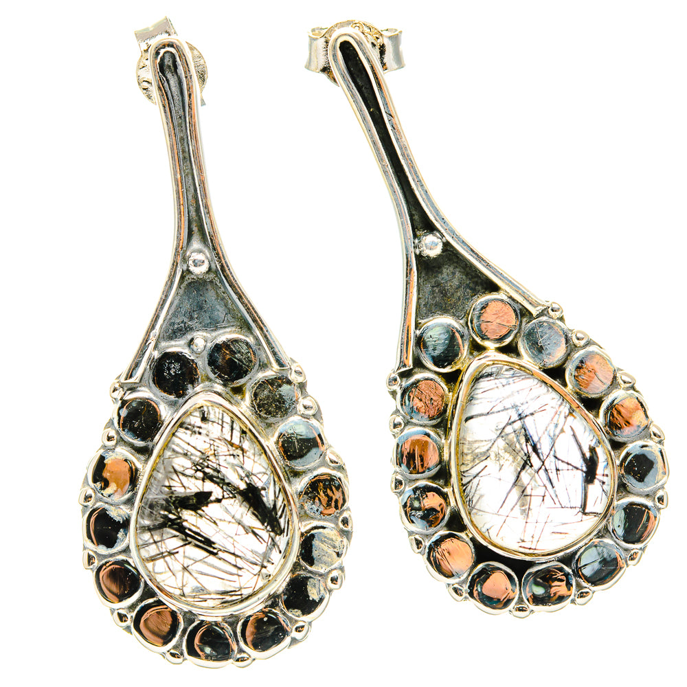 Tourmalinated Quartz Earrings handcrafted by Ana Silver Co - EARR428917 - Photo 2