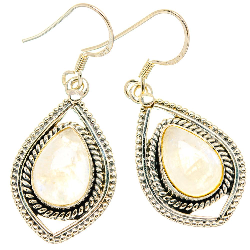 Rainbow Moonstone Earrings handcrafted by Ana Silver Co - EARR428920 - Photo 2