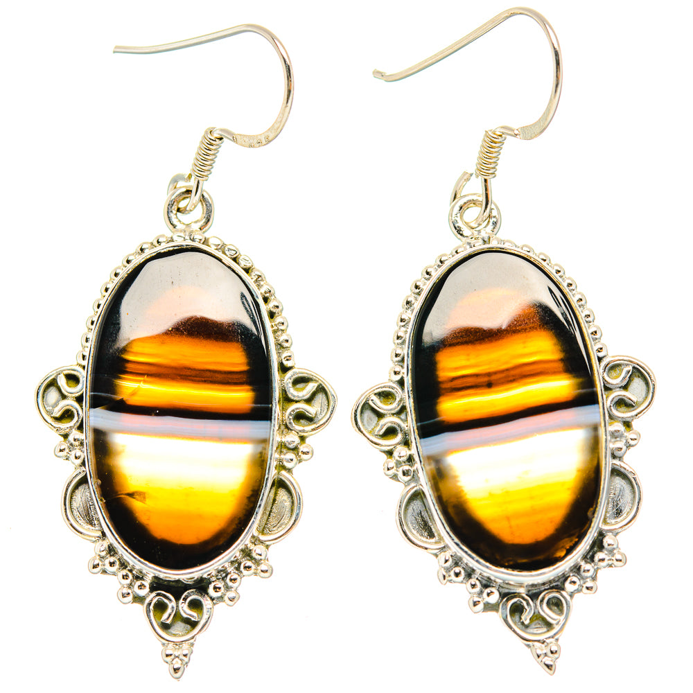 Botswana Agate Earrings handcrafted by Ana Silver Co - EARR428926 - Photo 2