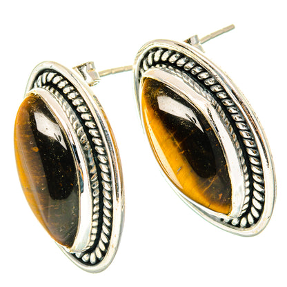 Tiger Eye Earrings handcrafted by Ana Silver Co - EARR428930 - Photo 2