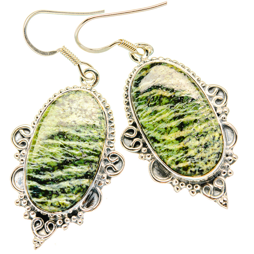 Green Swiss Opal Earrings handcrafted by Ana Silver Co - EARR428933 - Photo 2