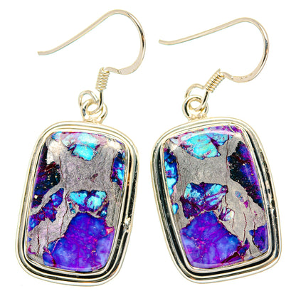 Purple Copper Composite Turquoise Earrings handcrafted by Ana Silver Co - EARR428935 - Photo 2