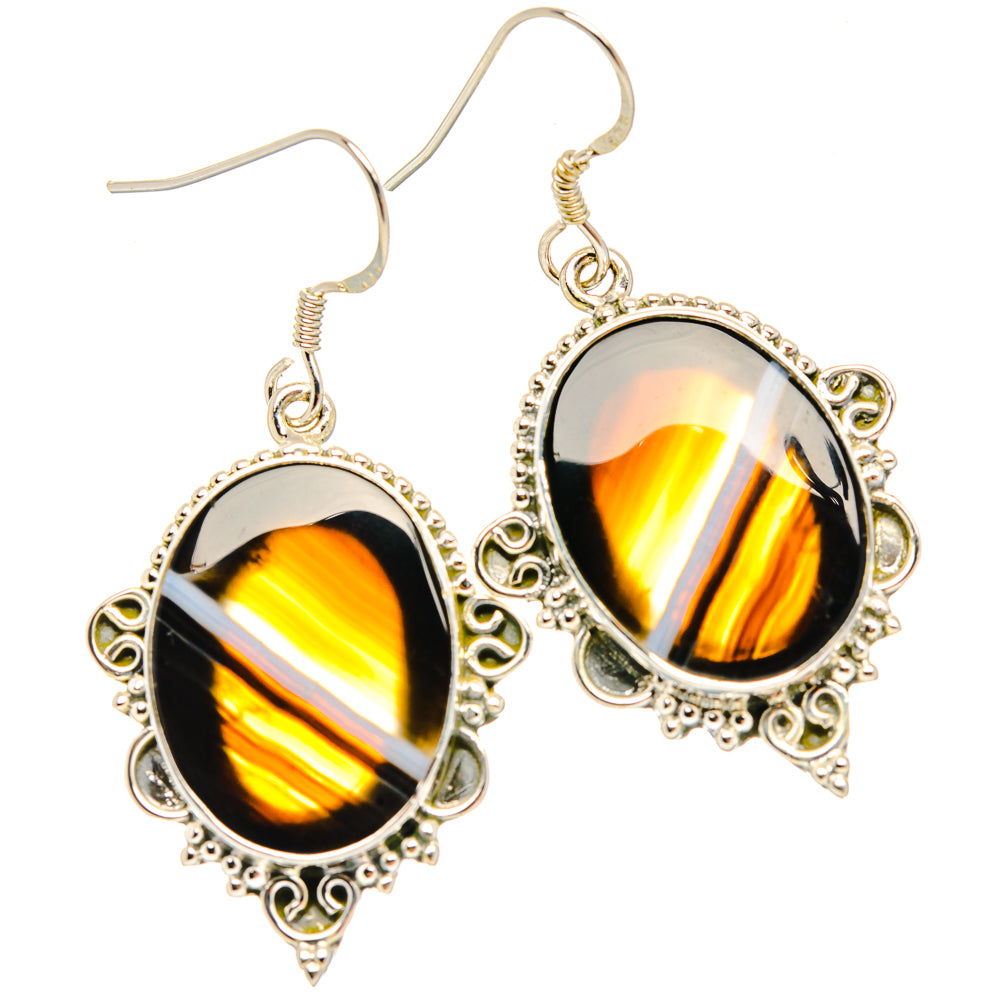Botswana Agate Earrings handcrafted by Ana Silver Co - EARR428949 - Photo 2