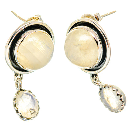Rainbow Moonstone Earrings handcrafted by Ana Silver Co - EARR428951 - Photo 2