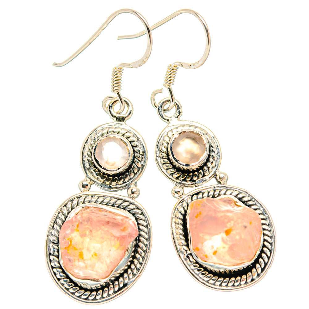 Rose Quartz Earrings handcrafted by Ana Silver Co - EARR428953 - Photo 2
