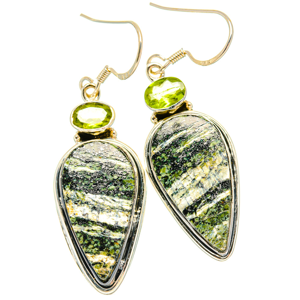 Green Swiss Opal Earrings handcrafted by Ana Silver Co - EARR428959 - Photo 2