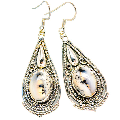 Dendritic Opal Earrings handcrafted by Ana Silver Co - EARR428963 - Photo 2