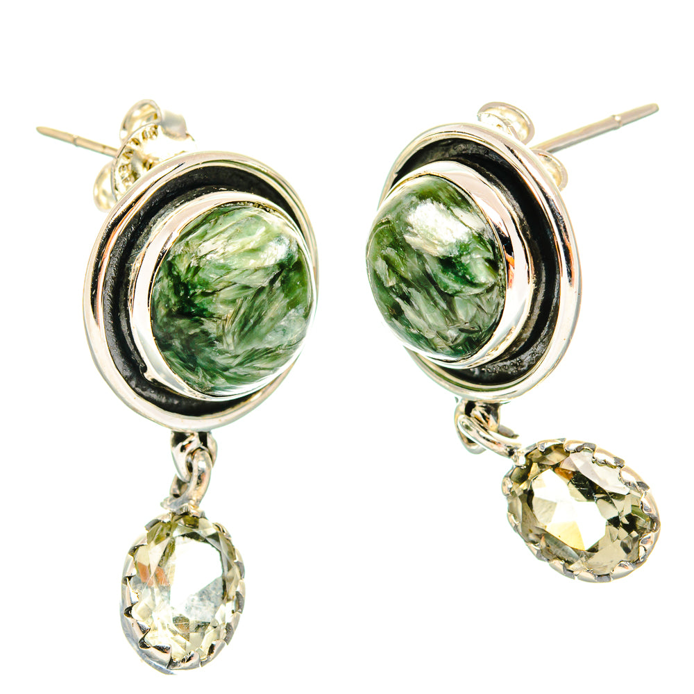 Seraphinite Earrings handcrafted by Ana Silver Co - EARR428968 - Photo 2