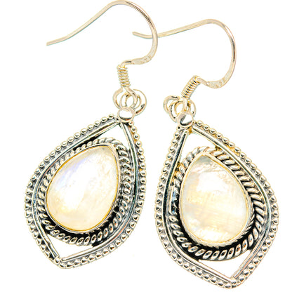 Rainbow Moonstone Earrings handcrafted by Ana Silver Co - EARR428974 - Photo 2