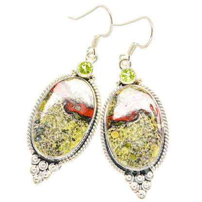 Dragon's Blood Stone Earrings handcrafted by Ana Silver Co - EARR429004 - Photo 2