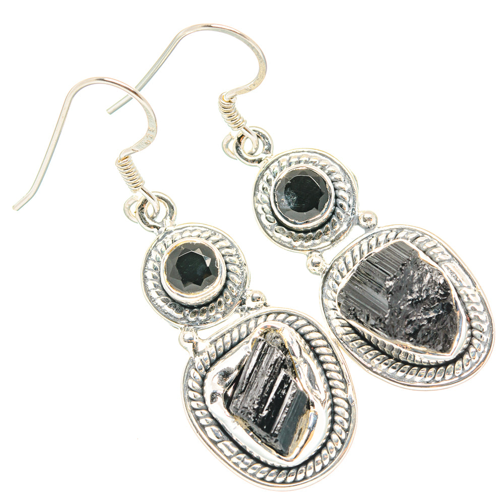Black Tourmaline Earrings handcrafted by Ana Silver Co - EARR429017 - Photo 2