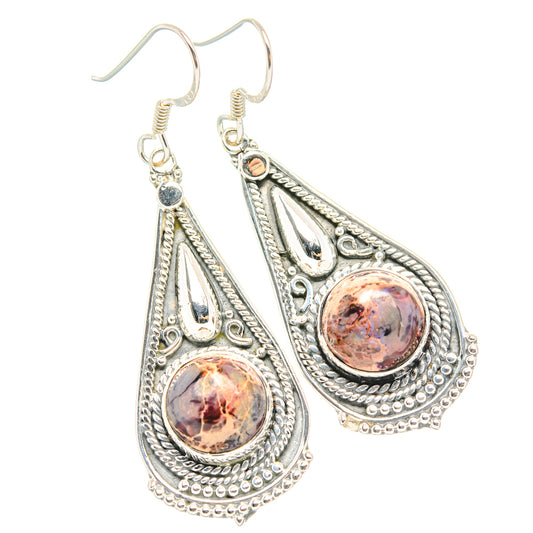 Spider Web Obsidian Earrings handcrafted by Ana Silver Co - EARR429027 - Photo 2