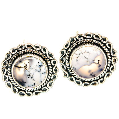 Dendritic Opal Earrings handcrafted by Ana Silver Co - EARR429059 - Photo 2