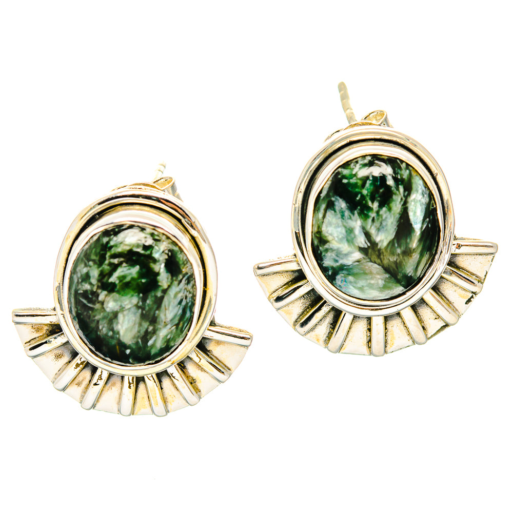 Seraphinite Earrings handcrafted by Ana Silver Co - EARR429060 - Photo 2