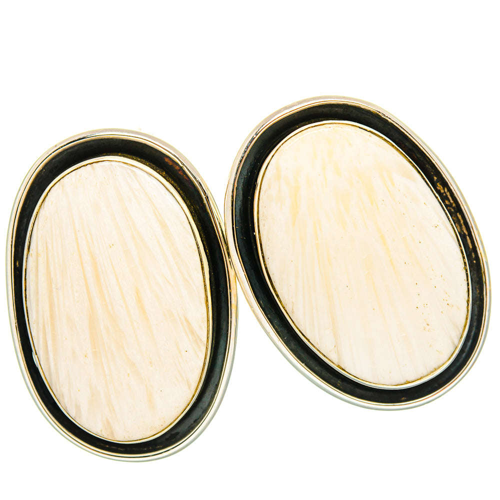 White Scolecite Earrings handcrafted by Ana Silver Co - EARR429070 - Photo 2