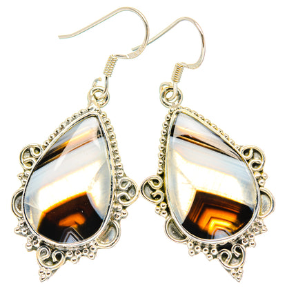Botswana Agate Earrings handcrafted by Ana Silver Co - EARR429073 - Photo 2