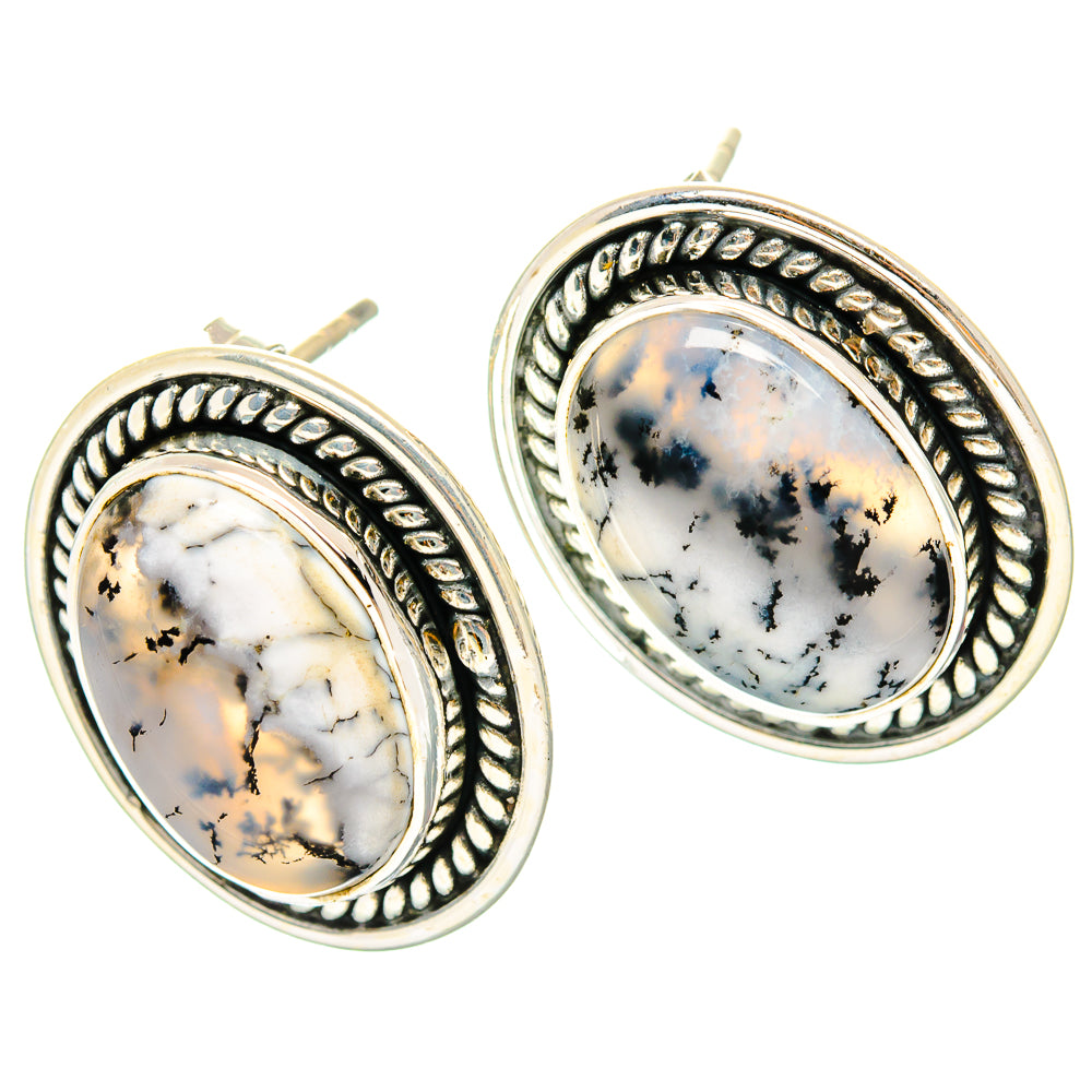 Dendritic Opal Earrings handcrafted by Ana Silver Co - EARR429076 - Photo 2