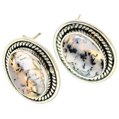 Dendritic Opal Earrings handcrafted by Ana Silver Co - EARR429076 - Photo 2