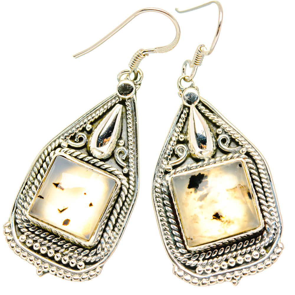 Montana Agate Earrings handcrafted by Ana Silver Co - EARR429083 - Photo 2