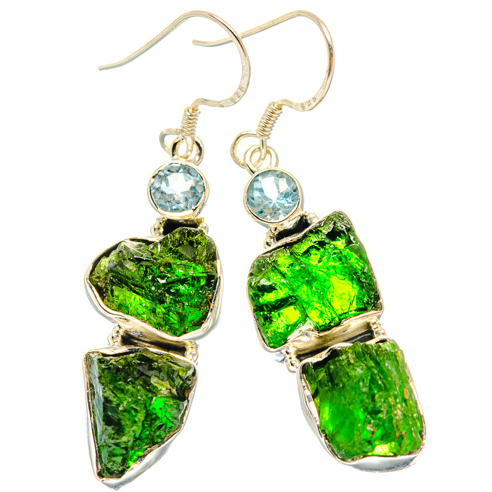 Chrome Diopside Earrings handcrafted by Ana Silver Co - EARR429084 - Photo 2