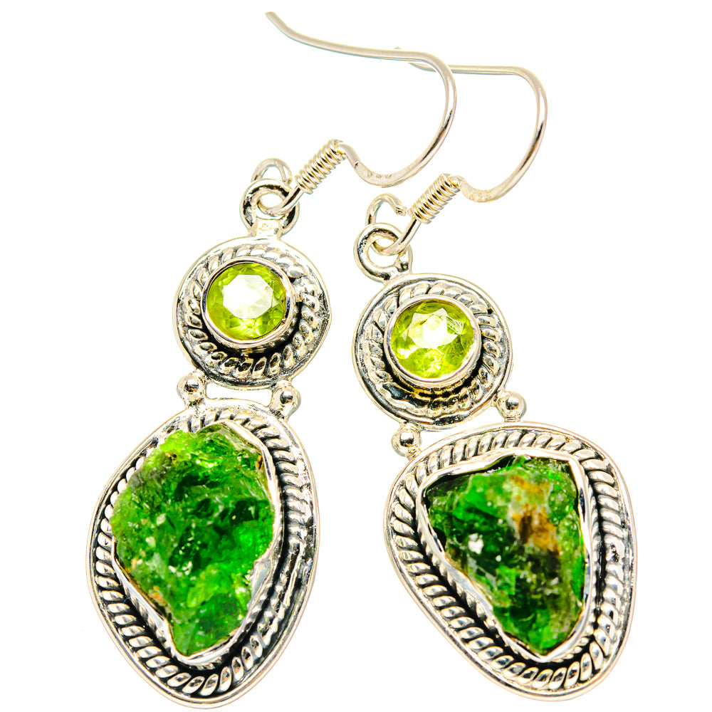 Chrome Diopside Earrings handcrafted by Ana Silver Co - EARR429086 - Photo 2
